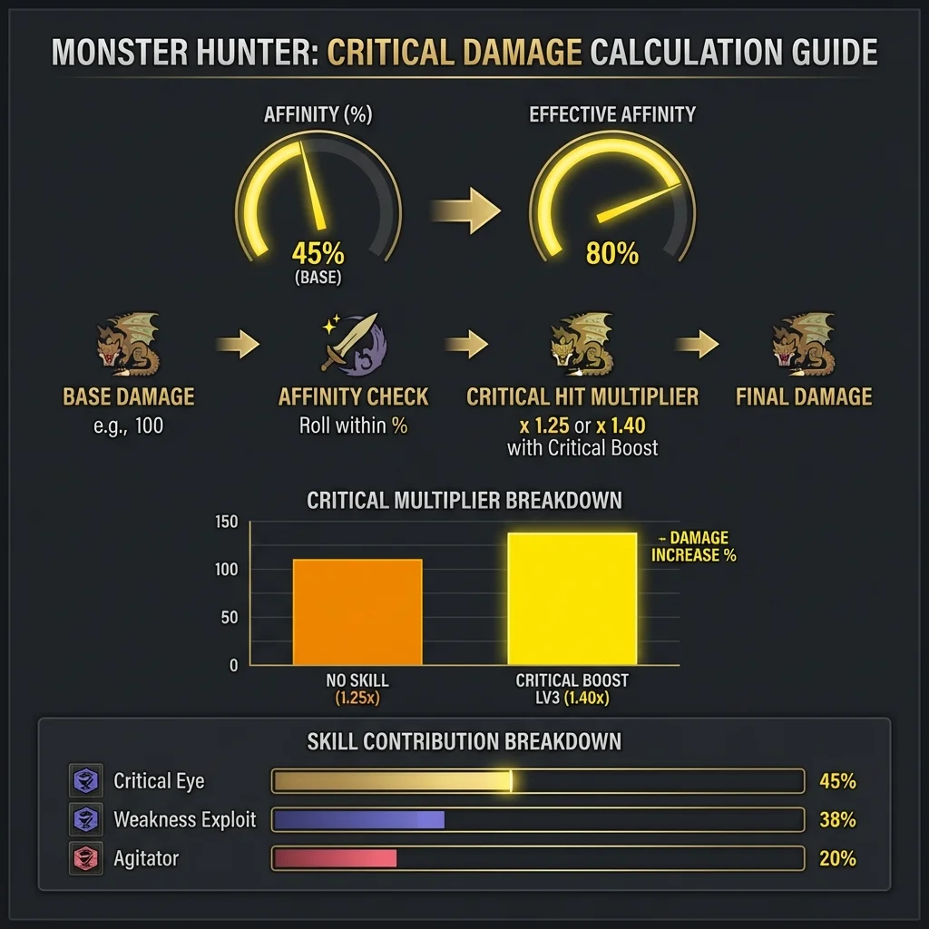 Affinity and critical hit calculation for MH Wilds builds